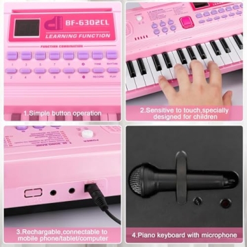 WOSTOO Kids Keyboard - Portable Piano for Early Learning