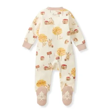 Burt's Bees Baby Boys' Organic Cotton Sleep and Play Footed Pajamas, One-piece Zip Front Romper, Bab...
