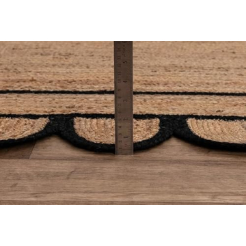 Stylish Hand Braided Jute Rug in Black for Home Decor