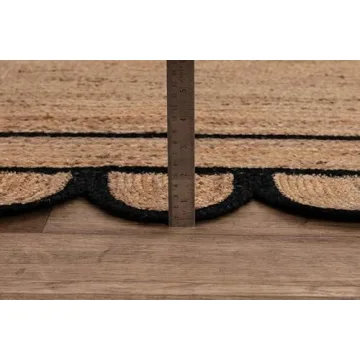 Stylish Hand Braided Jute Rug in Black for Home Decor