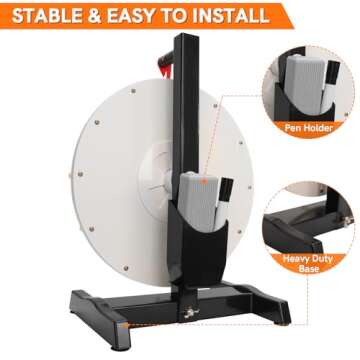 Voilamart 12" Tabletop Spinning Prize Wheel 12 Slots with Durable Plastic Base, Dry Erase, 2 Pointer, for Fortune Spin Game in Party Pub Trade Show Carnival