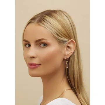 18K Gold Plated Drop Chain Earrings for Women