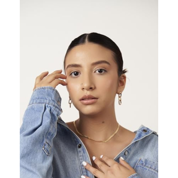 18K Gold Plated Drop Chain Earrings for Women