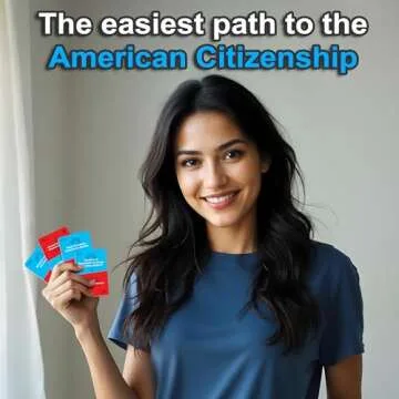 US Citizenship Flash Cards 2025: Compact Naturalization Test Study Guide with 100 USCIS Questions & Answers, New Turn & Flip Method, Lightweight & Portable with Online Audio