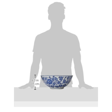 Stunning Red Lantern Blue & White Decorative Bowl for Home