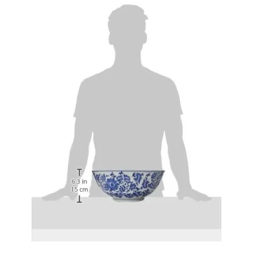 Stunning Red Lantern Blue & White Decorative Bowl for Home