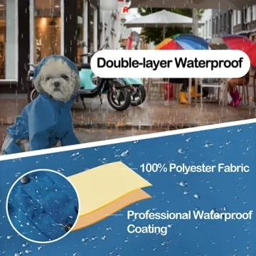 Cosibell Waterproof Dog Raincoat for Small Medium Dogs