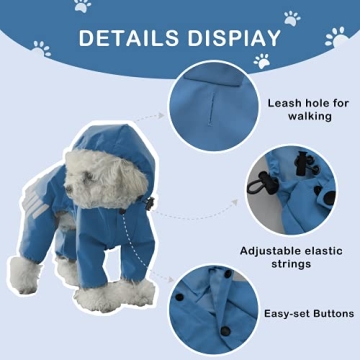 Cosibell Waterproof Dog Raincoat for Small Medium Dogs