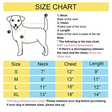 Cosibell Waterproof Dog Raincoat for Small Medium Dogs