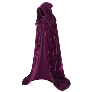 Mystical Velvet Hooded Cape for Adult Women - Halloween & Cosplay