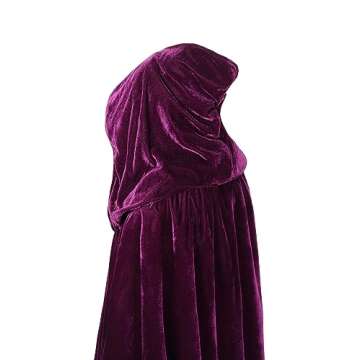 TOONRAIN Witch's Cloak Velvet Hooded Cape for Women