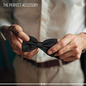 Burlet Bow Tie - Black Bow Tie - Bow Tie For Men - Bowtie Men - Silk Look