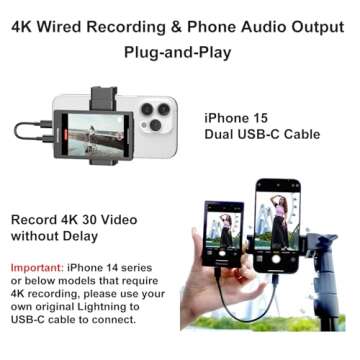 Newmowa Phone Vlog Selfie Monitor Screen,Support 4K Wired Recording,Magnetic Phone Holder,Using Phone Rear Camera for Selfie Vlog TikTok,Compatible with iPhone(4K Wired Recording NOT Supports iOS 18)