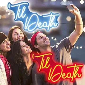 Til Death Neon Sign Dimmable Til Death Led Sign Art Wall Decor Til Death Sign for Valentine's Day Bachelorette Gifts Backdrop Party Wedding Decor
