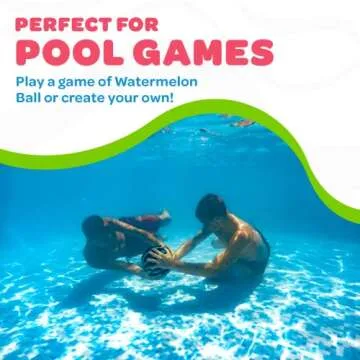 Watermelon Ball – The Ultimate Swimming Pool Game | Pool Ball for Under Water Passing, Dribbling, Diving and Pool Games for Teens, Kids, or Adults | Balls Fills with Water (9 inch Ball (Blue))