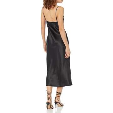 The Drop Women's Scarlett Cowl Neck Slip Dress, Black, S