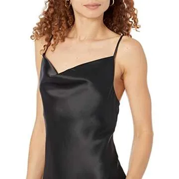 The Drop Women's Scarlett Cowl Neck Slip Dress, Black, S