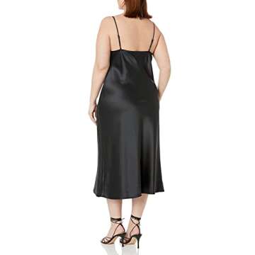 The Drop Women's Scarlett Cowl Neck Slip Dress, Black, S