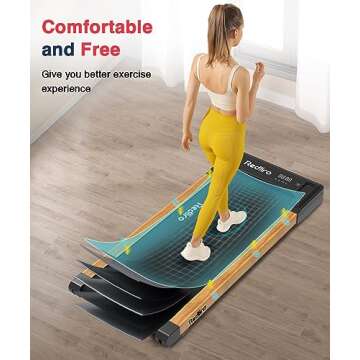 Redliro Portable Under Desk Treadmill, Ideal for Home & Office