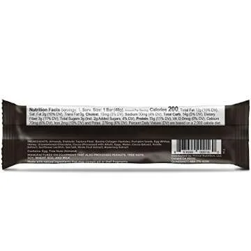 Primal Kitchen - Dark Chocolate Almond Collagen Protein Bars, 15g of Protein, Paleo Approved (Pack of 12, 1.69 oz)