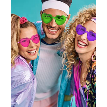 Colorful Heart-Shaped Rimless Sunglasses for Parties