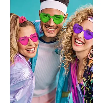 Colorful Heart-Shaped Rimless Sunglasses for Parties