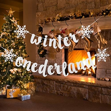 Silver Winter Onederland Banner for Magical Birthdays