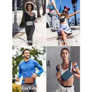 Meyfancy Belt Bag for Women Black Fanny Packs Crossbody Bags with Adjustable Strap for Running Travel Workout Waterproof