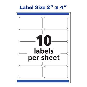 Avery 18163 Shipping Labels with TrueBlock Technology, Inkjet, 2 x 4, White, 100/Pack