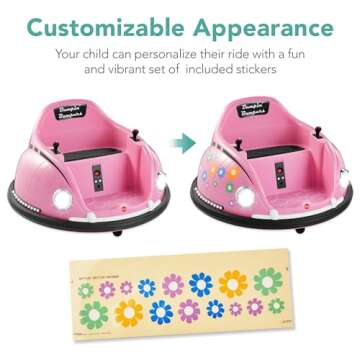 Best Choice Products 6V Electric Kids Ride On Bumpin Bumper Car, 1.5 - 6 Years Old, Parent Remote Control, 360 Degree Spin, Lights, Sounds - Pink
