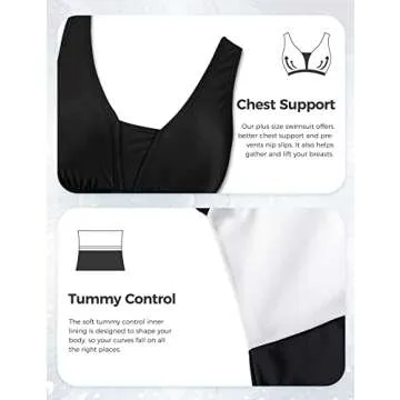 wantdo Women's Plus Size One Piece Swimsuit Tummy Control Modest Bathing Suit Flower Print Swimdress with Skirt