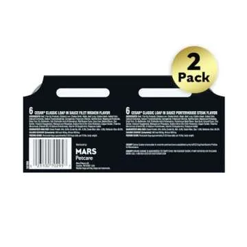 CESAR Adult Wet Dog Food Classic Loaf in Sauce Filet Mignon and Porterhouse Steak Flavors Variety Pa...