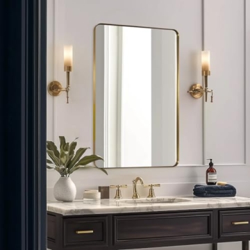 ANDY STAR Gold Bathroom Mirror 24x36 Beautiful Quality Mirror