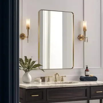 ANDY STAR Gold Bathroom Mirror 24x36 Beautiful Quality Mirror