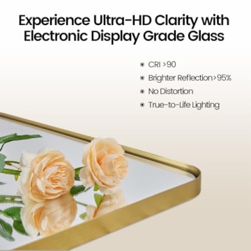 ANDY STAR Gold Bathroom Mirror 24x36 Beautiful Quality Mirror