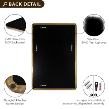 ANDY STAR Gold Bathroom Mirror 24x36 Beautiful Quality Mirror