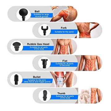 Massage Gun Deep Tissue, EAXCK Percussion Muscle Massager Gun for Athletes Sport Acid Relief, Body Massager for Pain Soreness Portable LED Display Super Quiet Brushless Motor