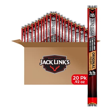 Jack Link's Zero Sugar Beef Sticks, Protein Snack 20ct