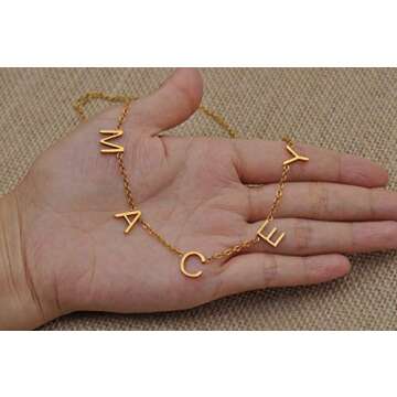 GR35Z9 Customized Personalized Name Necklace for Women Custom Space Letter Necklace Dainty Initial Choker Jewelry Gift for Graduation Birthday