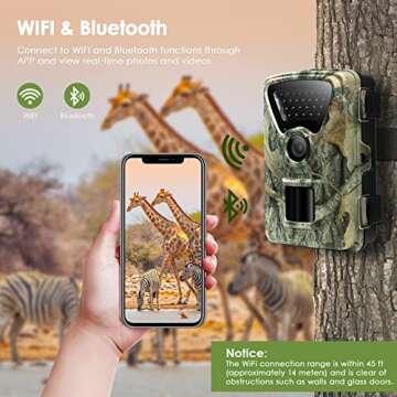 MAXDONE Trail Camera WiFi Game Camera - 1440P 32MP Trail Camera with No Glow Night Vision Motion Activated Waterproof IP66 Trail Cam for Wildlife Deer Scouting Hunting or Property Security Camera