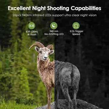 MAXDONE Trail Camera WiFi Game Camera - 1440P 32MP Trail Camera with No Glow Night Vision Motion Activated Waterproof IP66 Trail Cam for Wildlife Deer Scouting Hunting or Property Security Camera