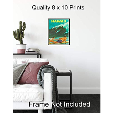 Stylish Hawaii Wall Decor - Surfing Art Prints