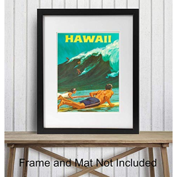 Stylish Hawaii Wall Decor - Surfing Art Prints
