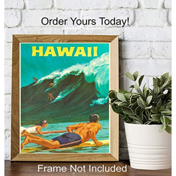 Stylish Hawaii Wall Decor - Surfing Art Prints