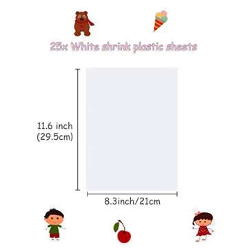 Auihiay 25 Printable Shrink Plastic Sheets for Kids DIY Crafts and Gifts