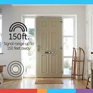 GE Wireless Doorbell Kit, 2 Push Buttons Door Bells for Homes, 8 Melodies Door Chime with 4 Volume Levels, Battery Doorbell Chime, Room Doorbell with 150 Ft Range, White, 19297