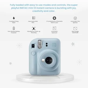 Fujifilm Mini 12 Instant Camera Bundle with Film and Accessories