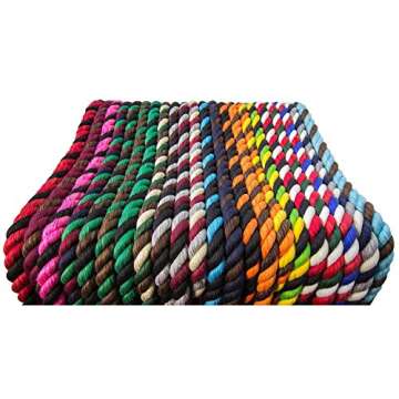 Ravenox Colorful Twisted Cotton Rope Made in USA 50 ft