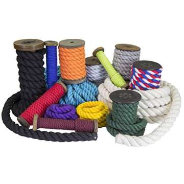 Ravenox Colorful Twisted Cotton Rope Made in USA 50 ft