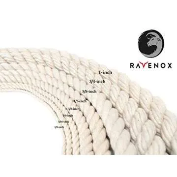 Ravenox Colorful Twisted Cotton Rope Made in USA 50 ft